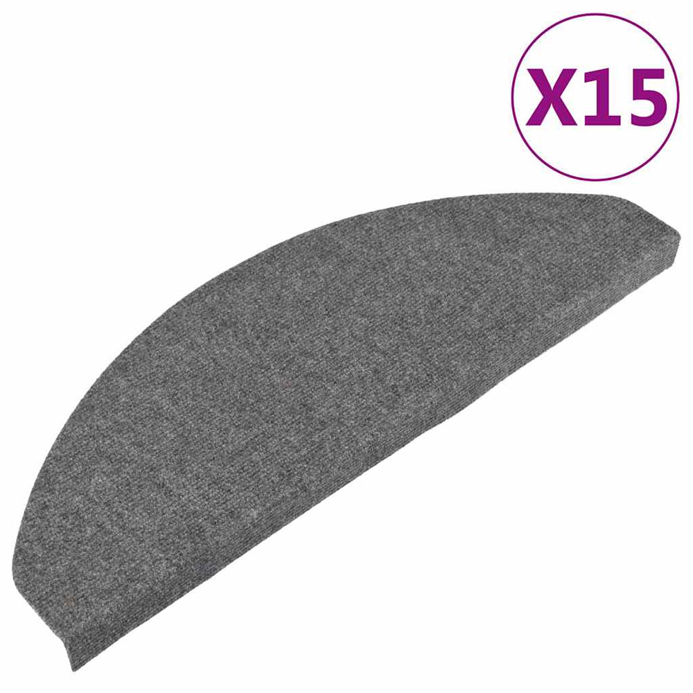 vidaXL Self-Adhesive Stair Treads 15 pcs. 65x22.5x3.5 cm Grey