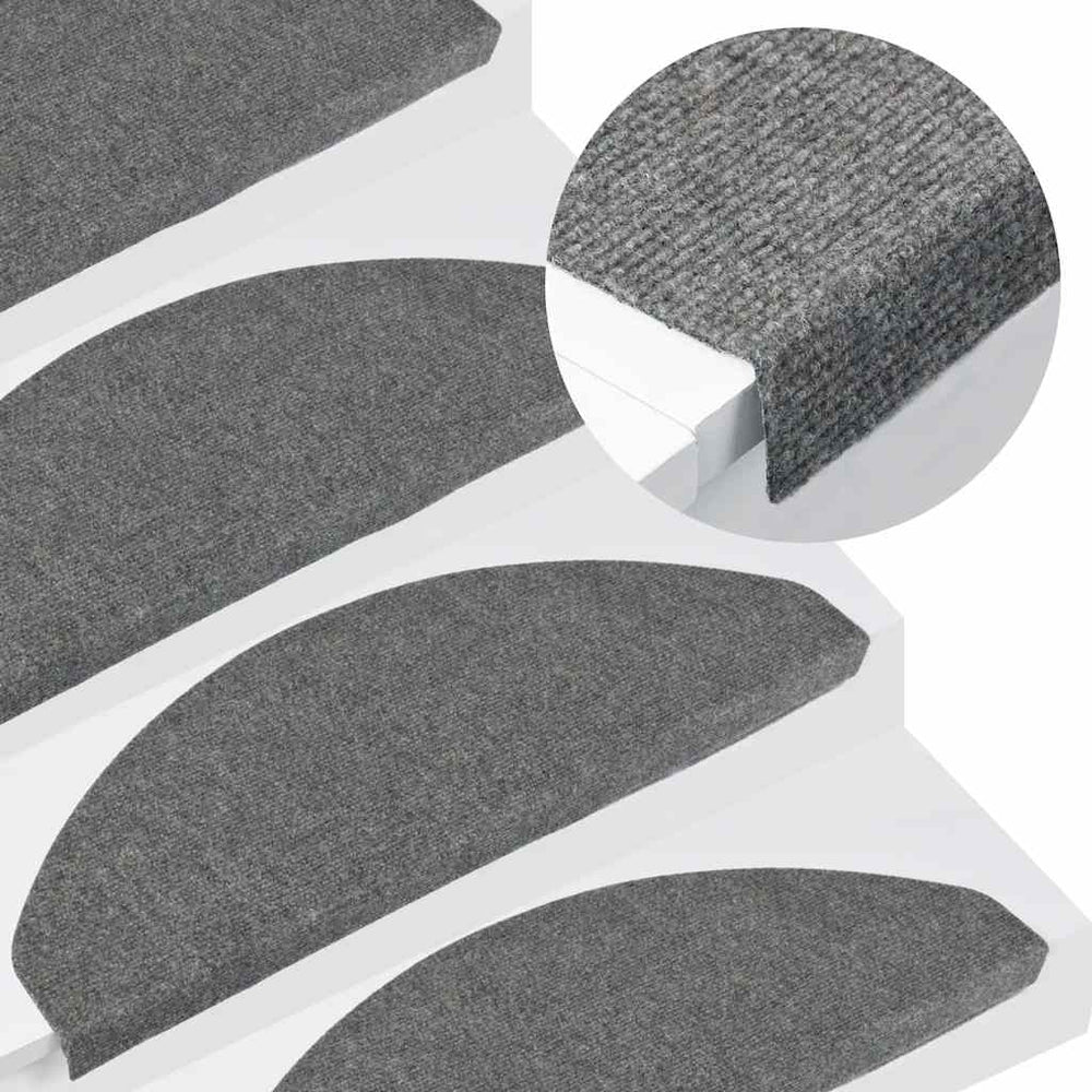 vidaXL Self-Adhesive Stair Treads 15 pcs. 65x22.5x3.5 cm Grey