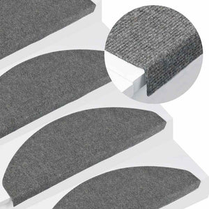 vidaXL Self-Adhesive Stair Treads 15 pcs. 65x22.5x3.5 cm Grey