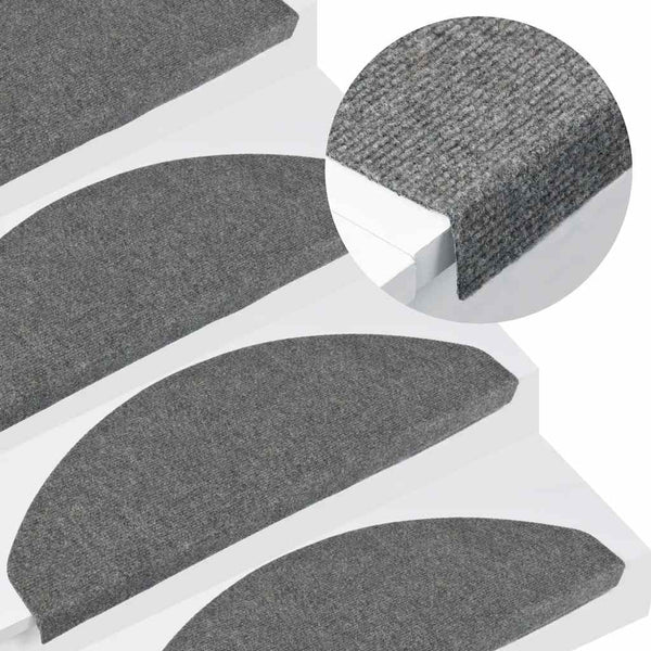 vidaXL Self-Adhesive Stair Treads 15 pcs. 65x22.5x3.5 cm Grey