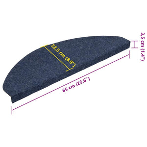 vidaXL Self-Adhesive Stair Treads 15 pcs. 65x22.5x3.5 cm Blue