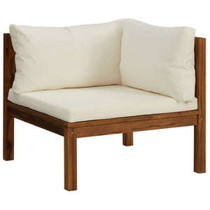 vidaXL 4-Seater Garden Sofa with Cream Cushions Solid Acacia Wood