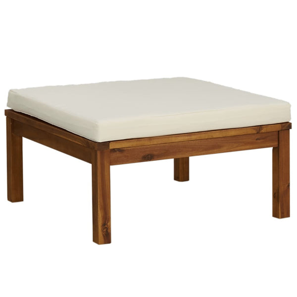 vidaXL 12-Piece Garden Lounge Set with Cream Cushions Solid Acacia Wood