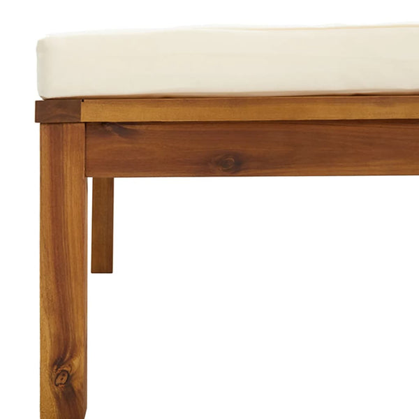 vidaXL 12-Piece Garden Lounge Set with Cream Cushions Solid Acacia Wood