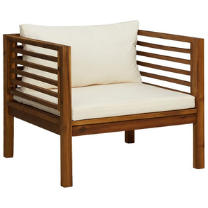 vidaXL 12-Piece Garden Lounge Set with Cream Cushions Solid Acacia Wood