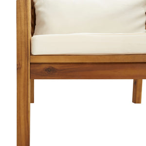 vidaXL 12-Piece Garden Lounge Set with Cream Cushions Solid Acacia Wood