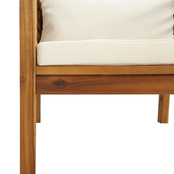 vidaXL 12-Piece Garden Lounge Set with Cream Cushions Solid Acacia Wood