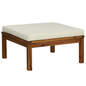 vidaXL 3-Piece Garden Lounge Set with Cream Cushions Solid Acacia Wood