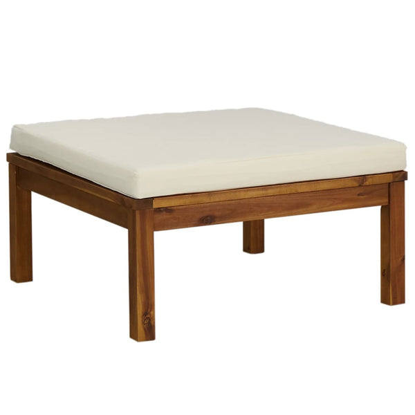 vidaXL 3-Piece Garden Lounge Set with Cream Cushions Solid Acacia Wood