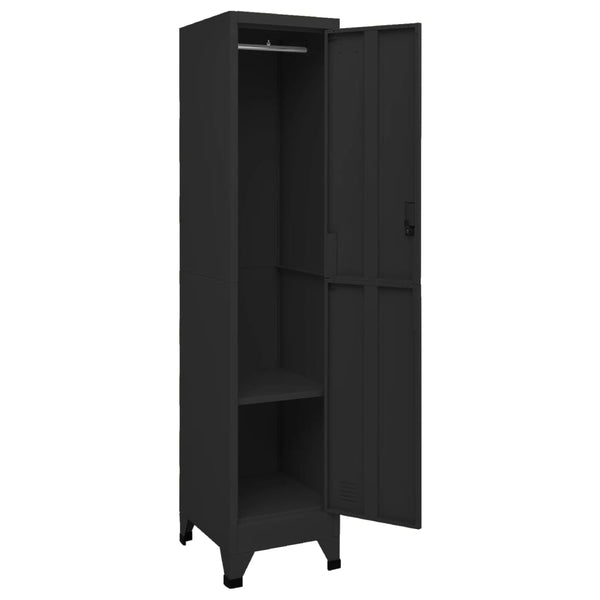 vidaXL Filing Cabinet Black 38x45x180 cm Steel