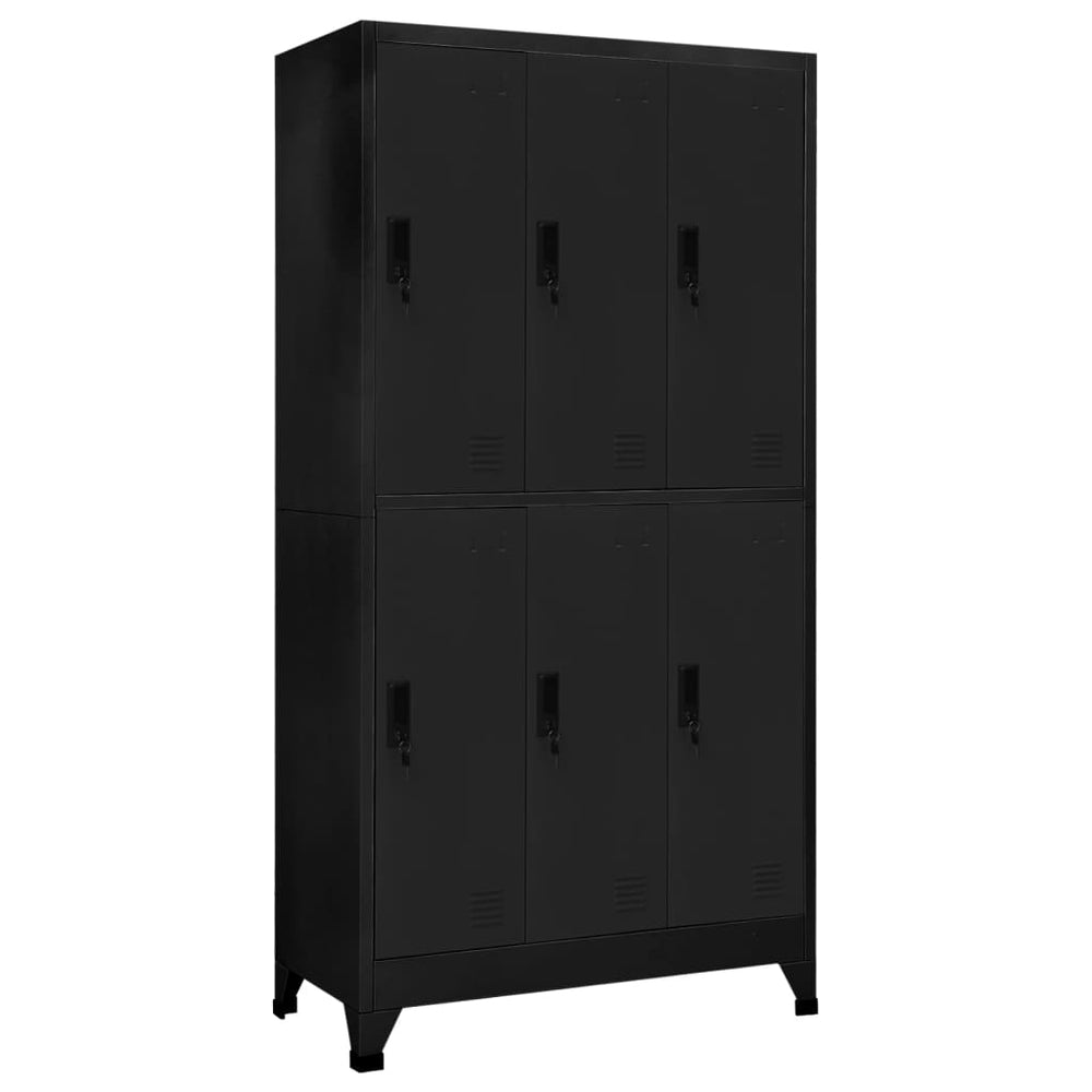 Schließfachschrank Schwarz Stahl 90x45x180cm