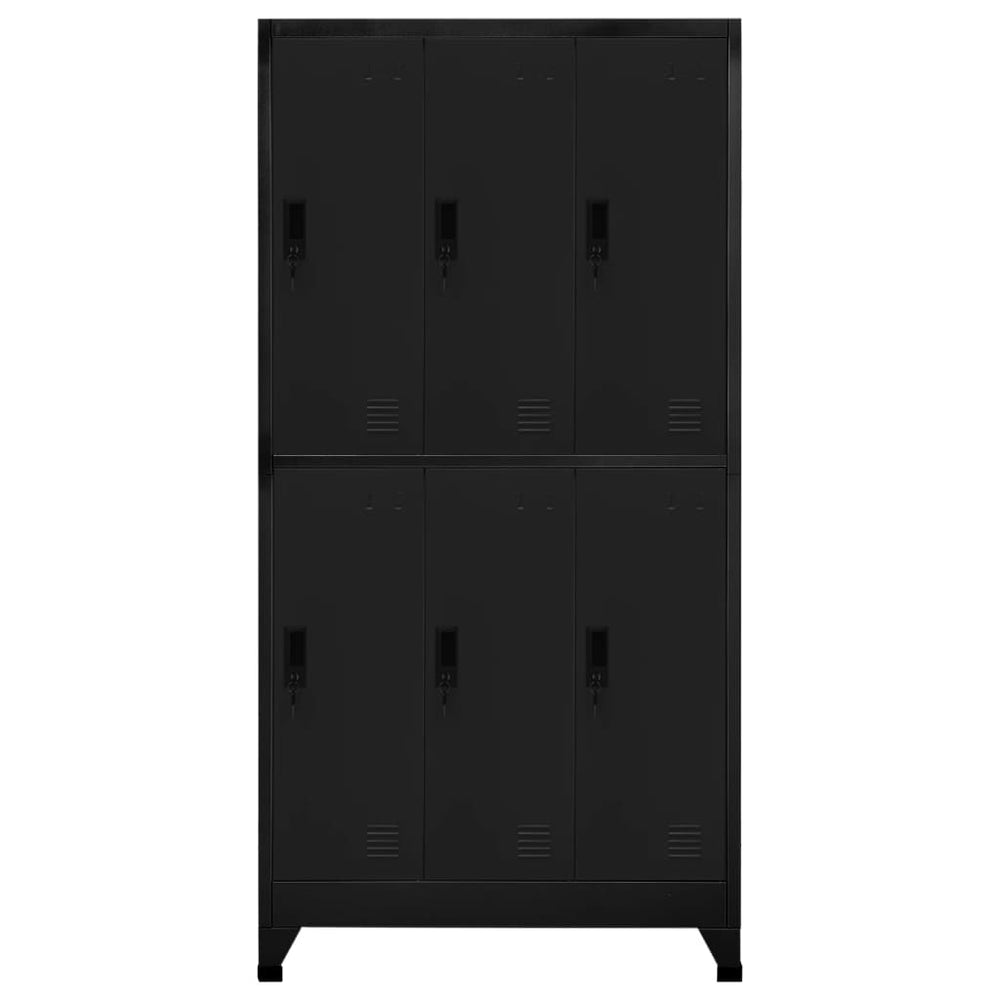 Schließfachschrank Schwarz Stahl 90x45x180cm