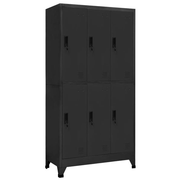 Anthrazit Schließfachschrank 90x45x180 cm Stahl