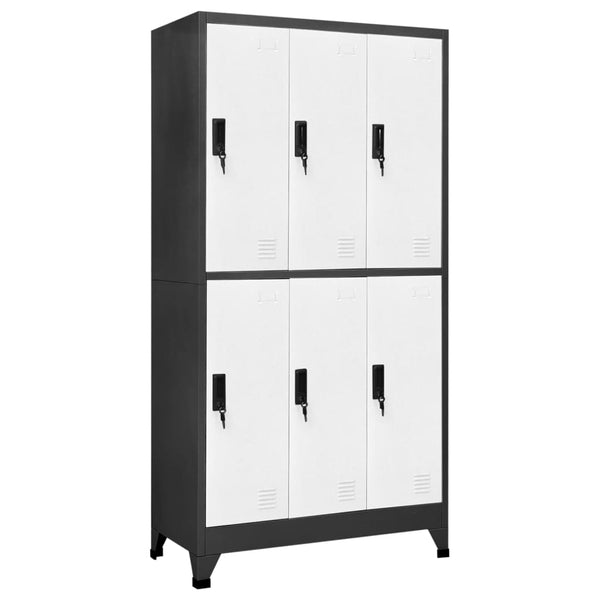 Stahlschrank Anthrazit/Weiß, 90x45x180 cm