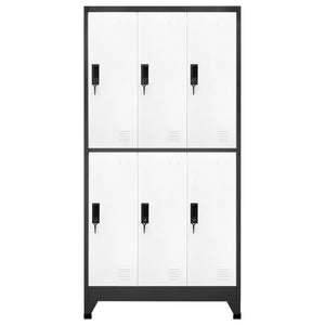 Stahlschrank Anthrazit/Weiß, 90x45x180 cm