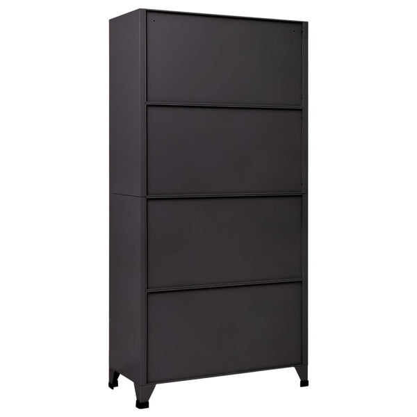 Stahlschrank Anthrazit/Weiß, 90x45x180 cm