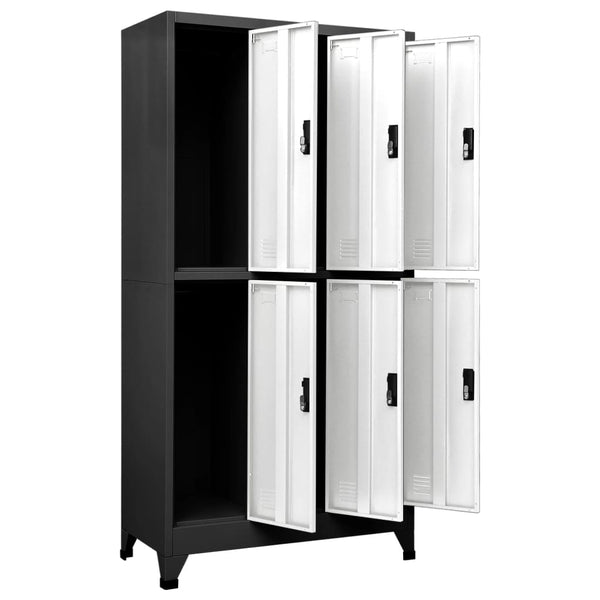 Stahlschrank Anthrazit/Weiß, 90x45x180 cm