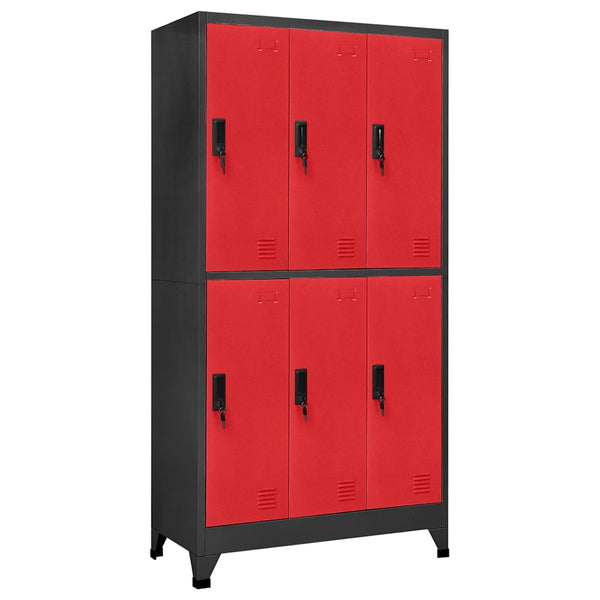 Stahlschrank Anthrazit/Rot, 180 cm