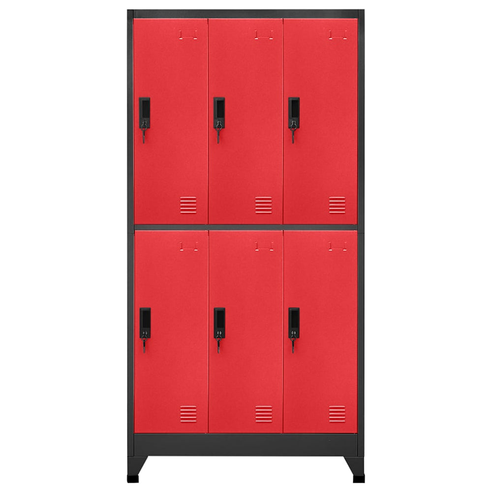 Stahlschrank Anthrazit/Rot, 180 cm