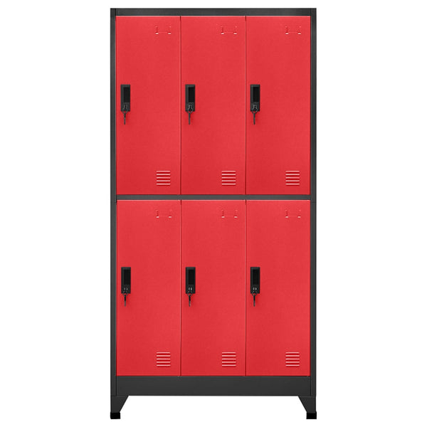 Stahlschrank Anthrazit/Rot, 180 cm