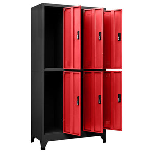Stahlschrank Anthrazit/Rot, 180 cm