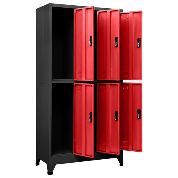 Stahlschrank Anthrazit/Rot, 180 cm