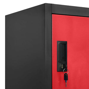 Stahlschrank Anthrazit/Rot, 180 cm