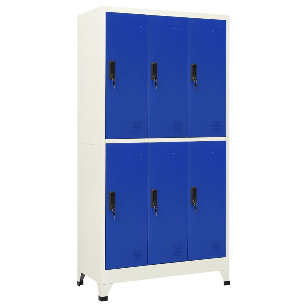 Stahl Schließfachschrank Grau/Blau 90x45x180cm