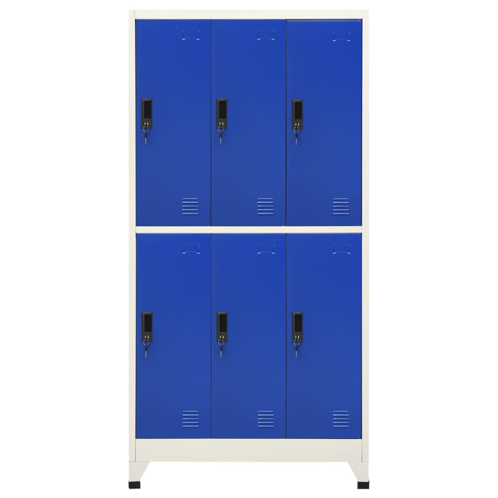 Stahl Schließfachschrank Grau/Blau 90x45x180cm