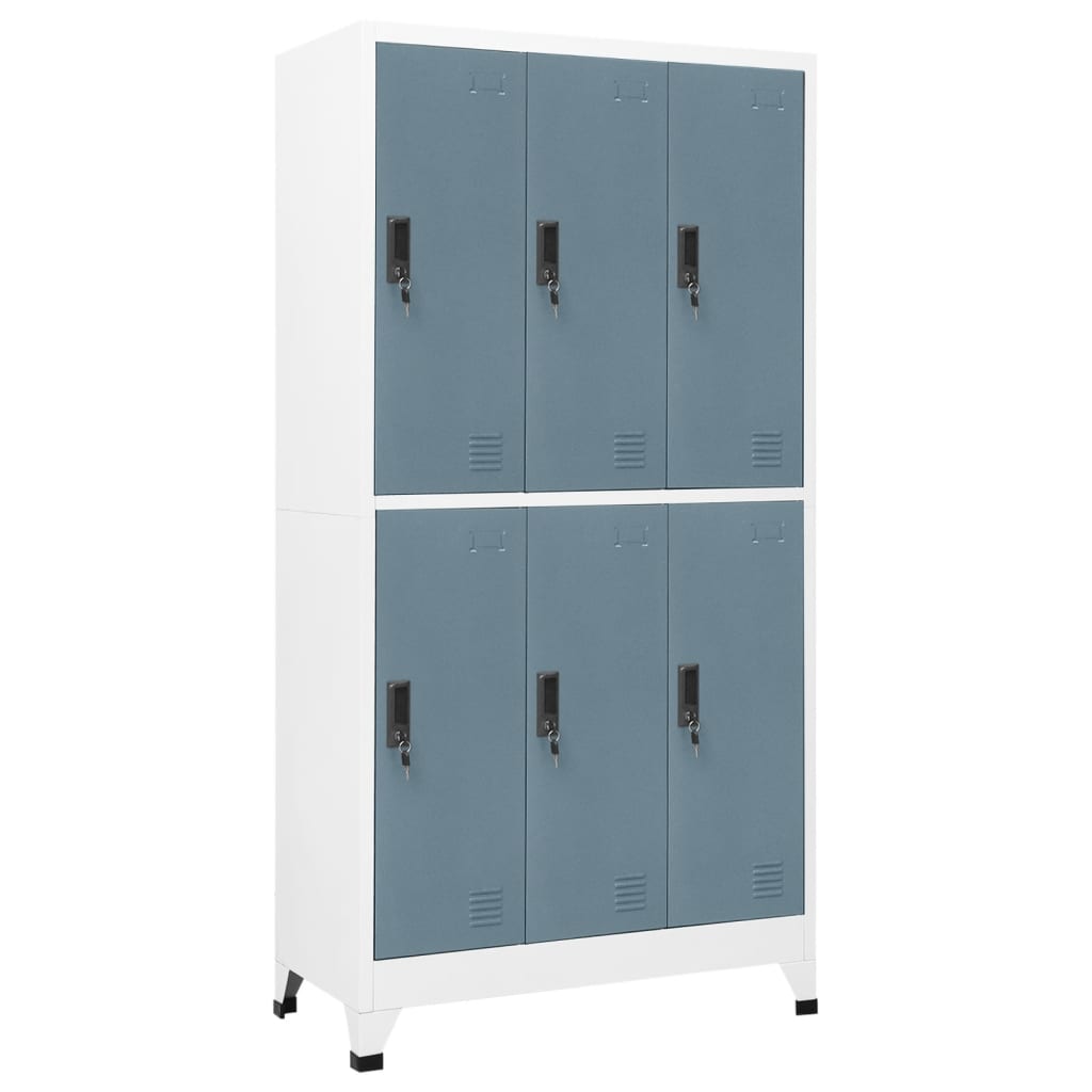 Schließfachschrank Stahl Hellgrau/Dunkelgrau 90x45x180cm