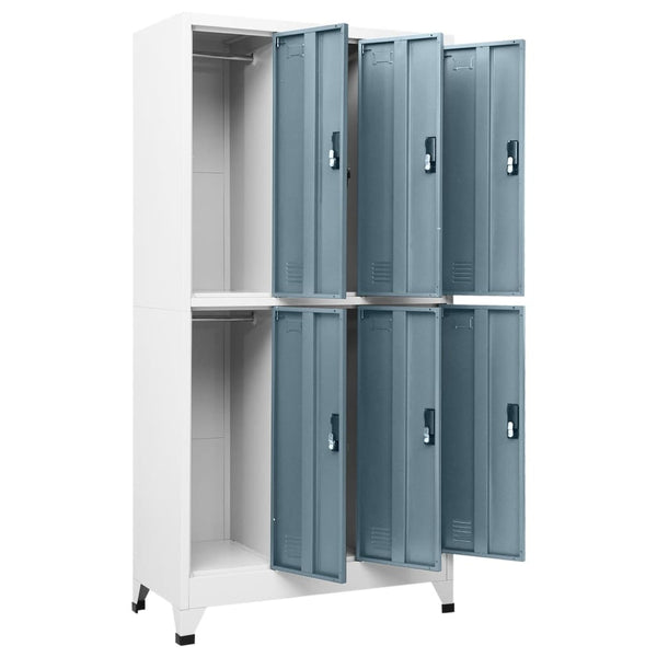 Schließfachschrank Stahl Hellgrau/Dunkelgrau 90x45x180cm