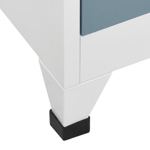 Schließfachschrank Stahl Hellgrau/Dunkelgrau 90x45x180cm