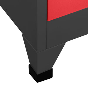 vidaXL Locker Cabinet Anthracite and Red 90x40x180 cm Steel