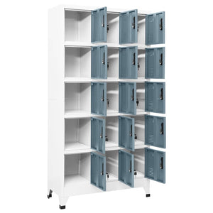 Stahl Schließfachschrank Hellgrau/Dunkelgrau 90x40x180cm