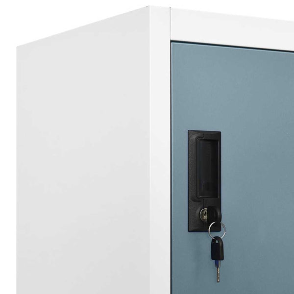 Stahl Schließfachschrank Hellgrau/Dunkelgrau 90x40x180cm