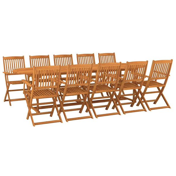 vidaXL 11-piece Outdoor Dining Set 280x90x75 cm Solid Acacia Wood