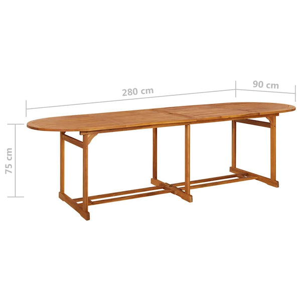 vidaXL 11-piece Outdoor Dining Set 280x90x75 cm Solid Acacia Wood
