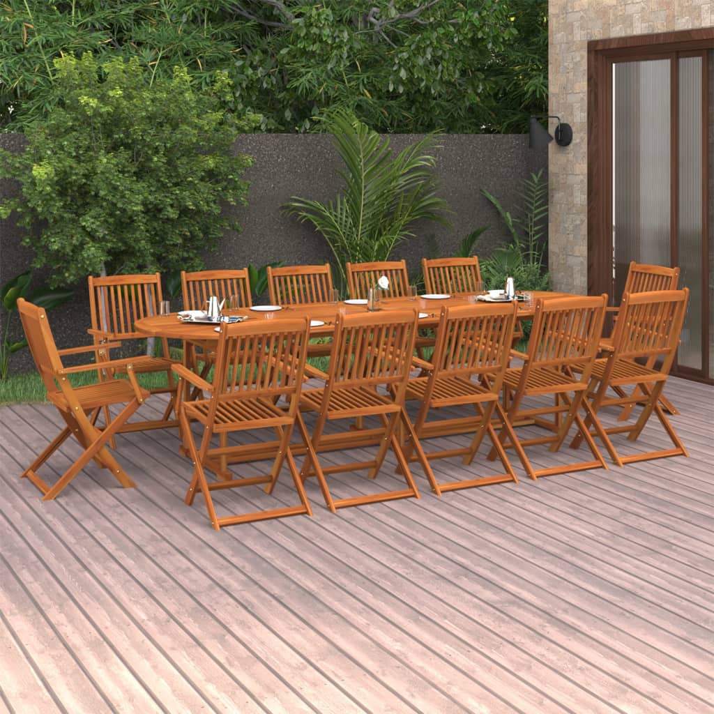 vidaXL 13-piece Garden Dining Set 280x90x75 cm Solid Acacia Wood