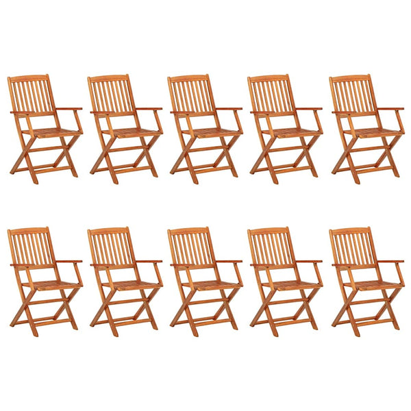 vidaXL 11-Piece Outdoor Dining Set 220x90x75 cm Solid Acacia Wood