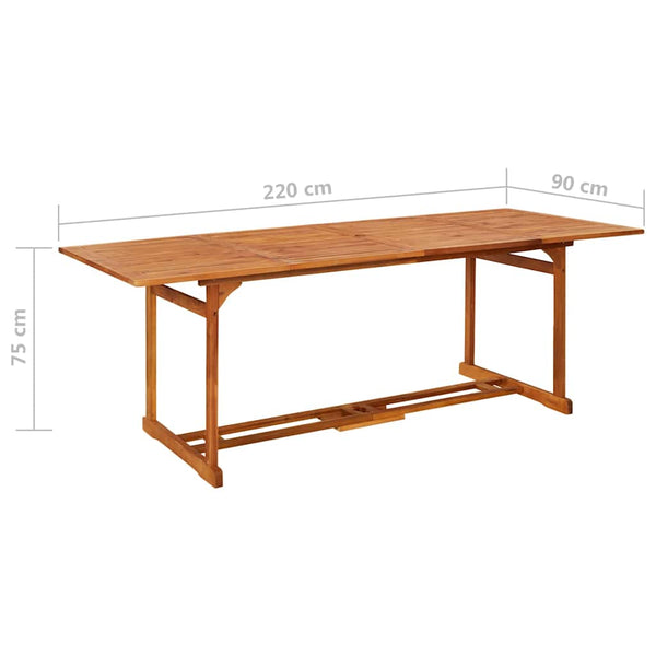 vidaXL 11-Piece Outdoor Dining Set 220x90x75 cm Solid Acacia Wood