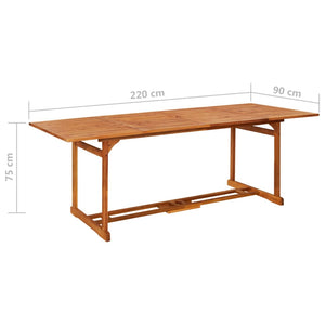vidaXL 11-Piece Outdoor Dining Set 220x90x75 cm Solid Acacia Wood