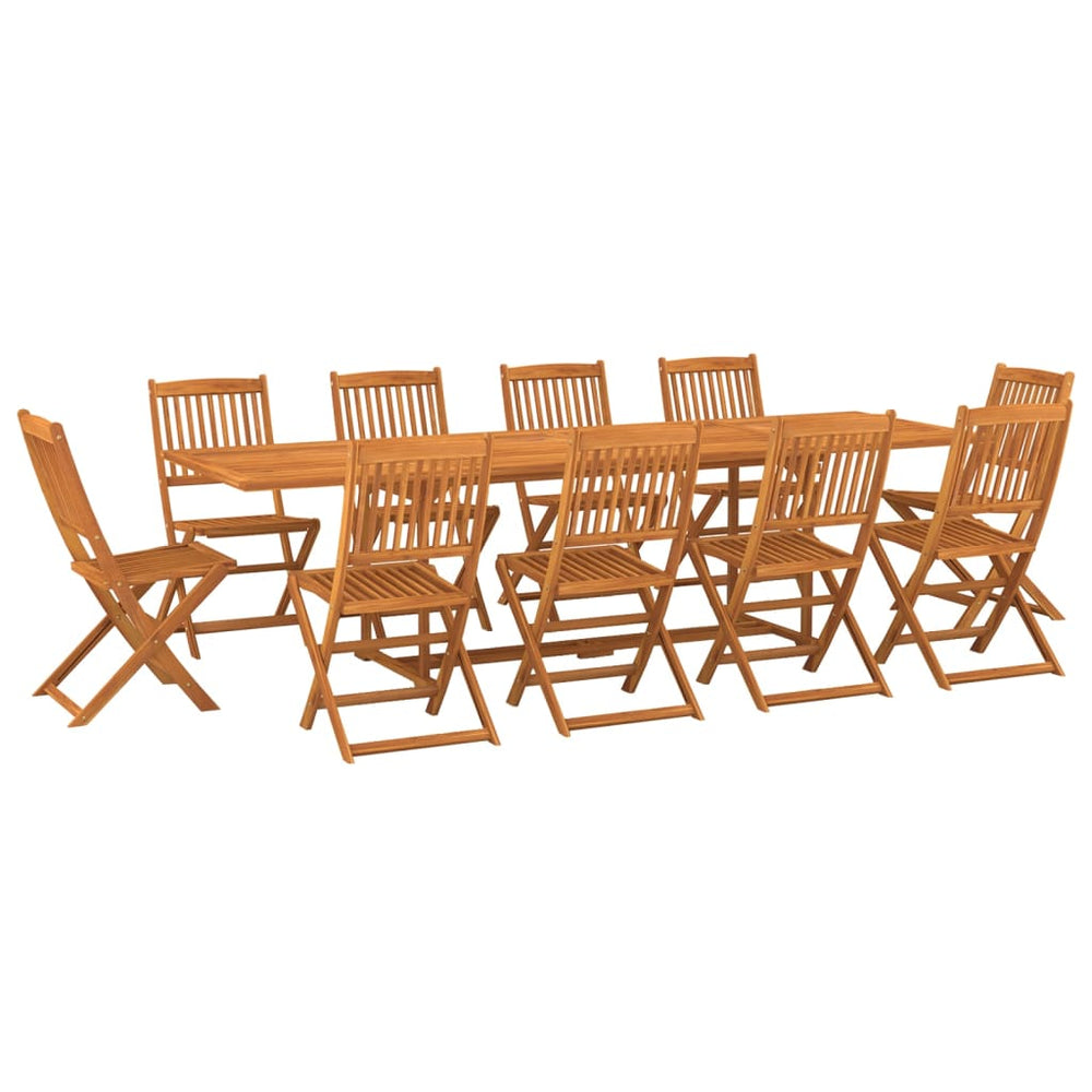 vidaXL 11-piece Outdoor Dining Set 280x90x75 cm Solid Acacia Wood