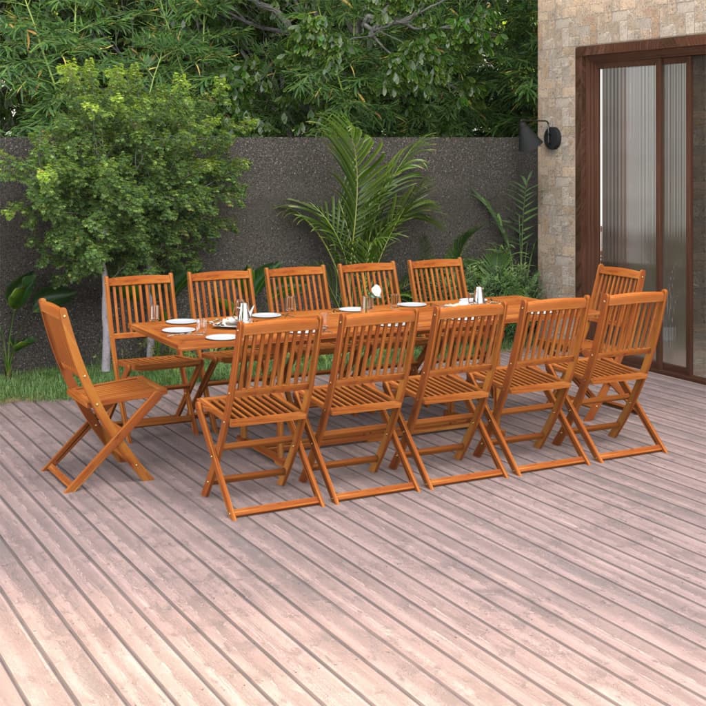 vidaXL 13-piece Garden Dining Set 280x90x75 cm Solid Acacia Wood