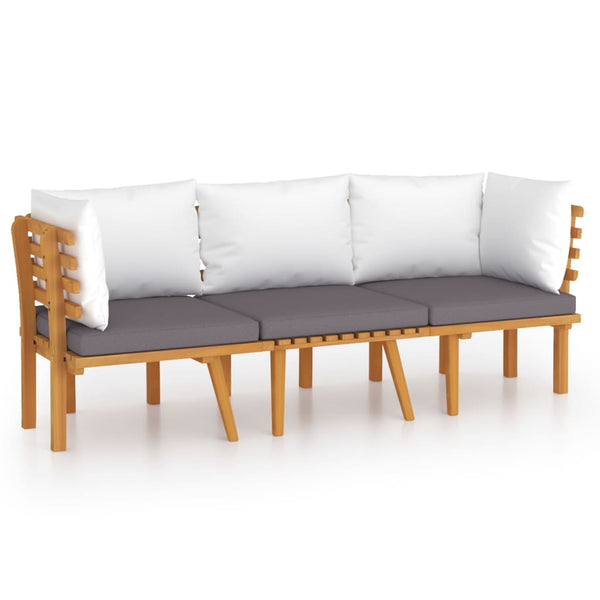 vidaXL 3-Piece Garden Lounge Set with Cushions Solid Acacia Wood
