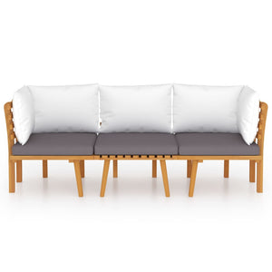 vidaXL 3-Piece Garden Lounge Set with Cushions Solid Acacia Wood