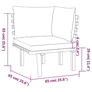 vidaXL 3-Piece Garden Lounge Set with Cushions Solid Acacia Wood