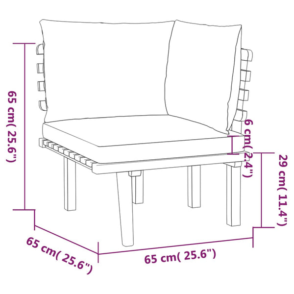 vidaXL 3-Piece Garden Lounge Set with Cushions Solid Acacia Wood