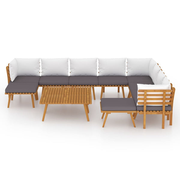 vidaXL 12-piece Garden Lounge Set with Cushions Solid Acacia Wood