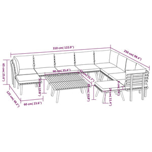 vidaXL 12-piece Garden Lounge Set with Cushions Solid Acacia Wood