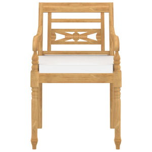 vidaXL Batavia Chairs 4 pcs. with cushions Solid Teak Wood